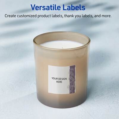 Avery Laser/Inkjet Square Multipurpose Labels, 3" x 3", White, 60/Pack (S00-F51)