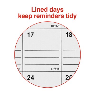2025 Staples 6" x 7" Wall Calendar, Red/White (ST53923-25)
