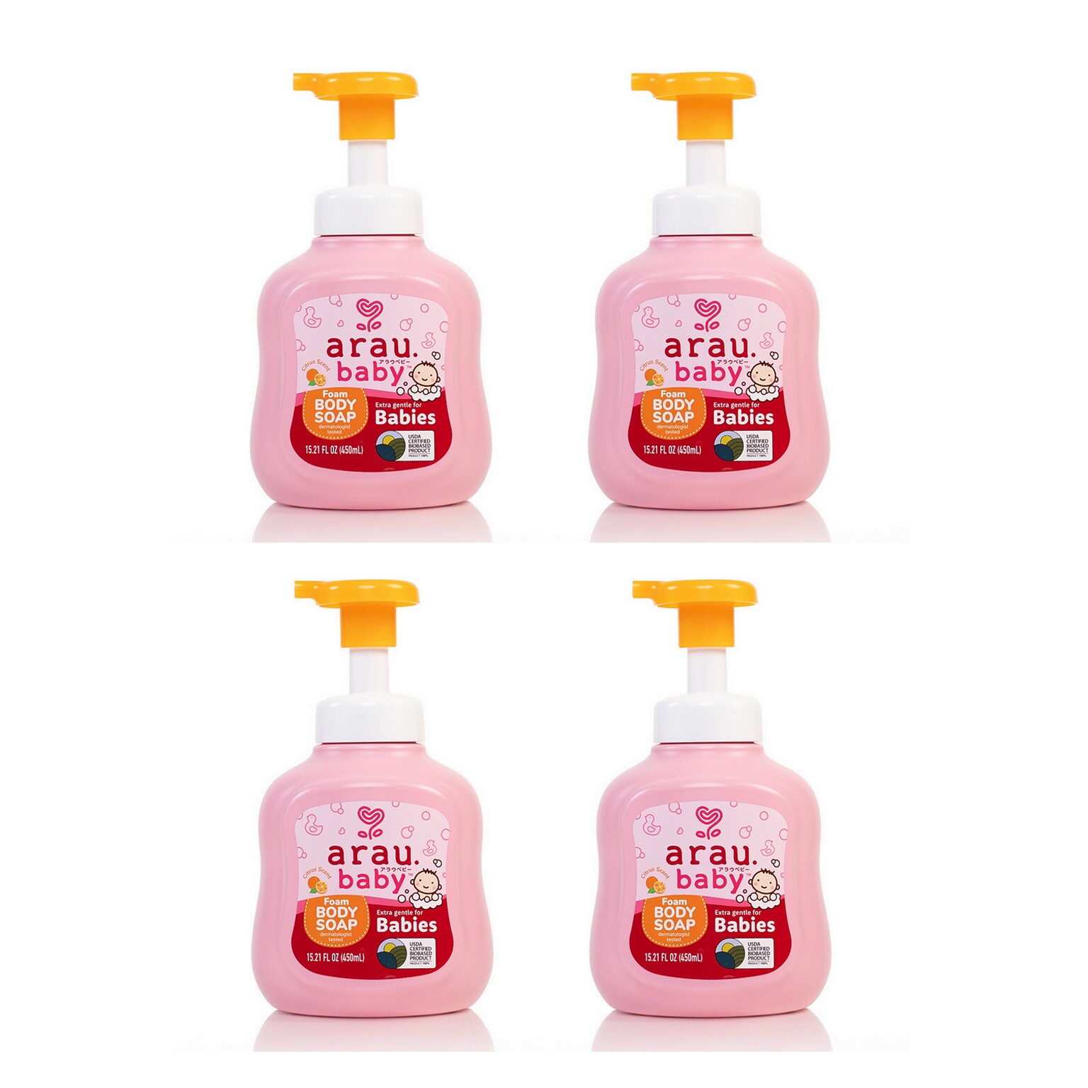 Arau Baby Foam Body Soap, Citrus Scent, 15.21 oz. 4/Pack (AFG-4008-CASE)