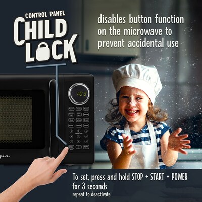 Nostalgia Retro 0.7 cu. ft. Countertop Microwave, Black (NRMOPMSW7BK6A)