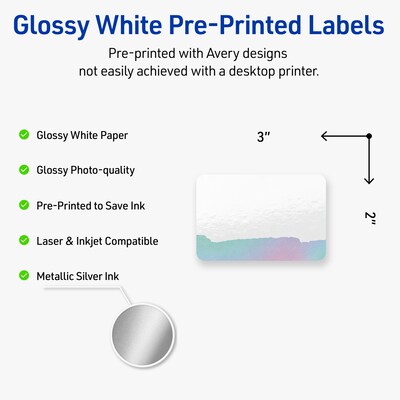 Avery Laser/Inkjet Rectangle Multipurpose Labels, 2 x 3, White, 80/Pack (S00-F3R)