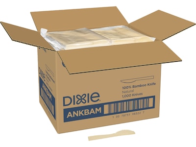 Dixie Compostable Bamboo Knife, Brown, 1000/Box (ANKBAM)