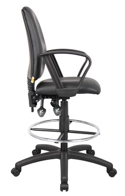 Boss® Multi-Function LeatherPlus Drafting Stool w/ Loop Arms