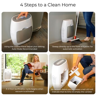 EyeVac Air Canister Vacuum, Bagless, White/Silver (EVA-WSC)
