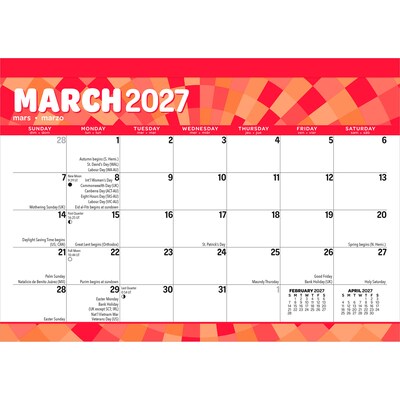 2027 BrownTrout Large Print 15.5 x 11 Monthly Desk Pad Calendar, Assorted Colors (9798330713752)