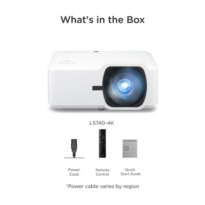 ViewSonic 4K UHD 5000 Lumens Laser Projector with High Brightness, White (LS740-4K)