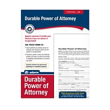 Adams Durable Power of Attorney Legal Form Kit 11L x 8.5W Each (ABF LF205)