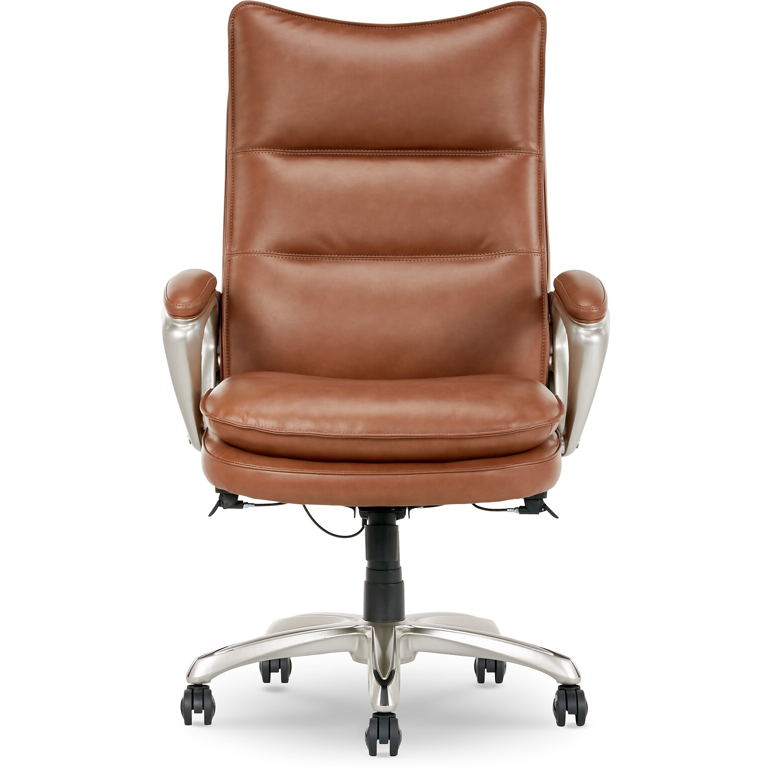 La-Z-Boy Jenkins Bonded Leather Swivel Executive Big & Tall Chair, Brown (60075-CAM)