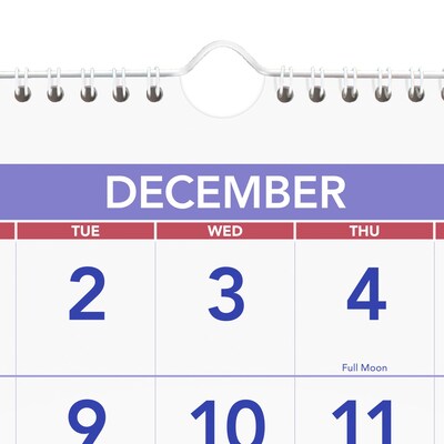 2026 AT-A-GLANCE 12" x 27" Three-Month Wall Calendar, White/Purple (PM11-28-26)