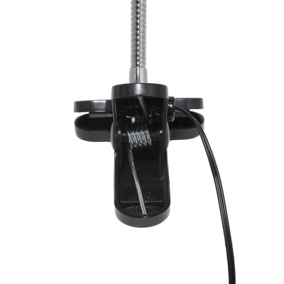 Creekwood Home Sleek Essentials 17.25" Adjustable Basic Clip On LED Light with Flexible Gooseneck, Black (CWD-1007-BK)