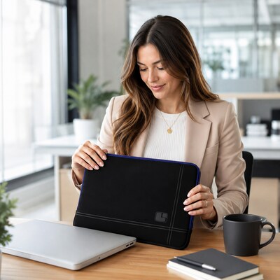 SumacLife 13" Laptop Sleeve, Black/Blue (NBKLEA671)