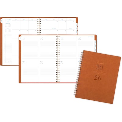 2026 AT-A-GLANCE Signature Collection 8.5 x 11 Weekly & Monthly Planner, Faux Leather Cover, Brown (YP905-09-26)