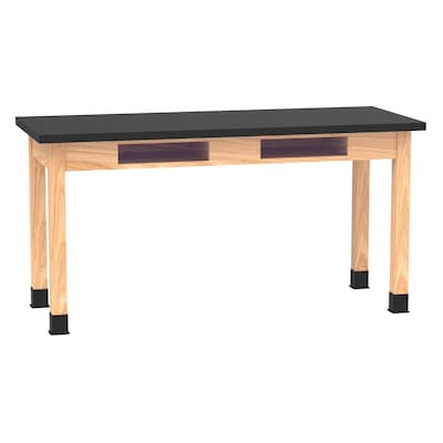 Diversified Woodcrafts PerpetuLab Book Compartment Rectangular Science Lab Table, 60 x 24, Oak (C7602BK30N)