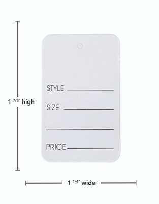 Nahanco 1 7/8 Suggested Retail Price Tag, White, 1000/Carton (T5)