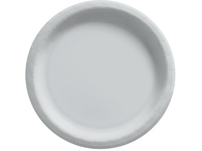 Amscan 8.5 Paper Plate, Silver, 50 Plates/Pack, 3 Packs/Set (650011.18)