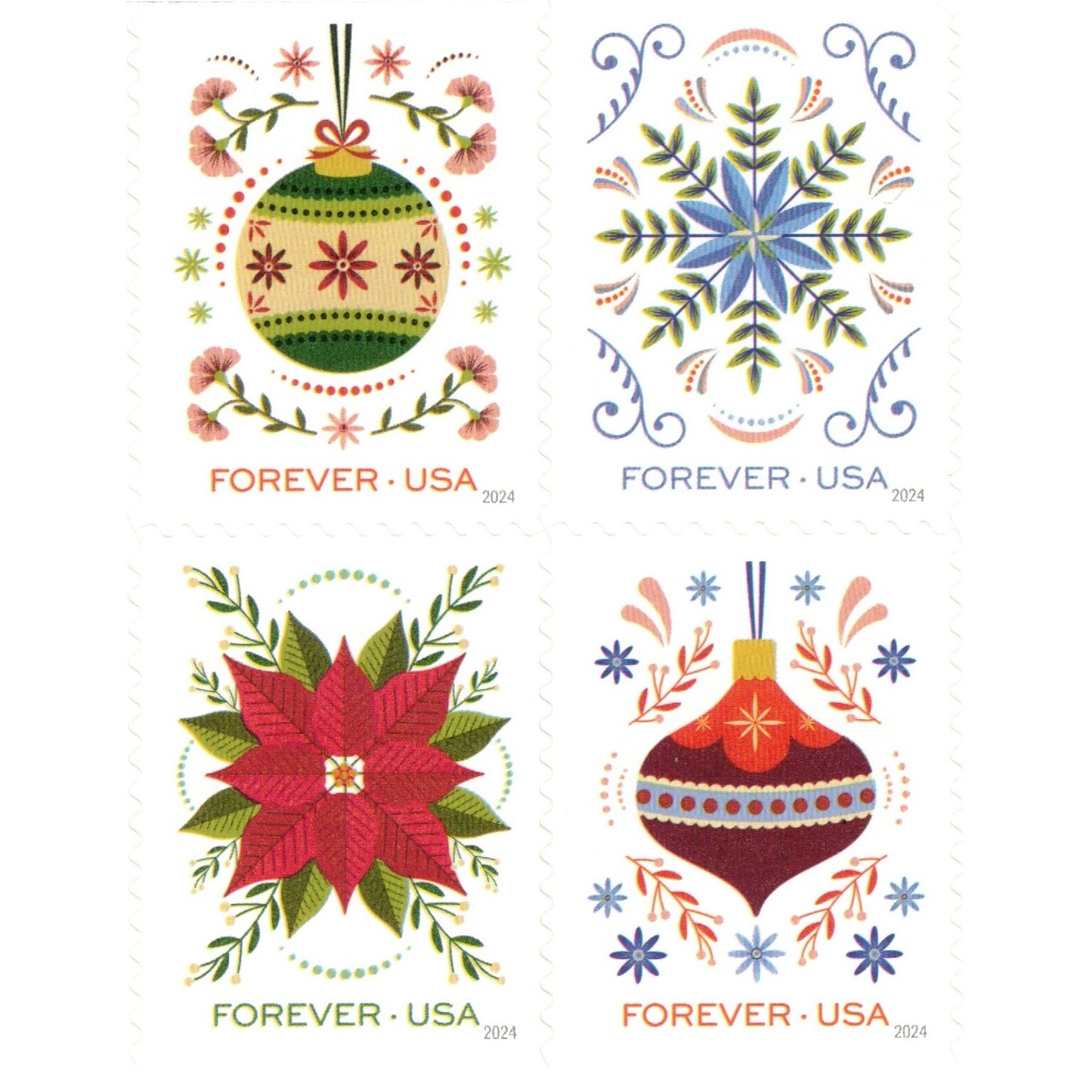 USPS Holiday Forever 20 Postage Stamps (FOREVERHOLID20)