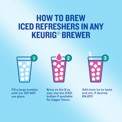 The Original Donut Shop Iced Refreshers Mango Dragonfruit Lemonade, Keurig® K-Cup® Pods, 20 Pods/Box (5000382824)