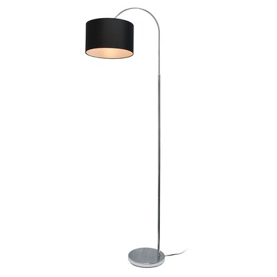 Creekwood Home Vista 66 Brushed Nickel Floor Lamp with Drum Shade, Black (CWF-3006-BK-LB)