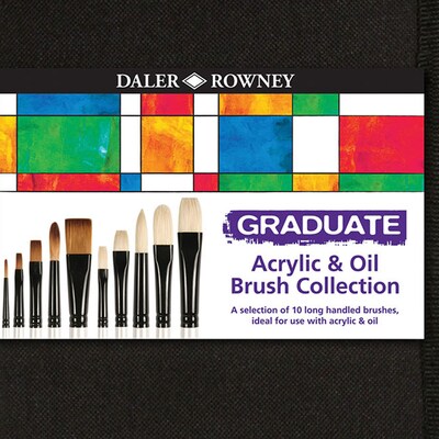 Daler-Rowney Graduate Artists/Pack with Zip Case, Long Handle, 10/Pack (DRWD212500110)