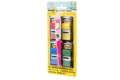 Post-it Flags Value Pack, .94" Wide, Assorted Colors, 200 Flags/Pack plus Flag + Highlighter (680-RYBGVA)
