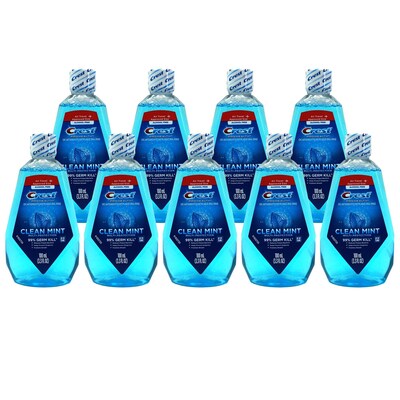 Crest Pro Health Mouthwash Clean Mint Rinse, 3.3 oz Bottle, 9 Bottles/Bag, 12 Bags/Carton