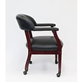 Boss Captains Guest Armchair; With Casters, Black