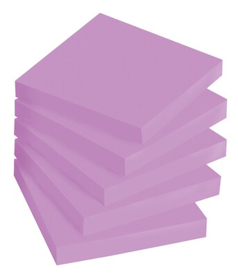 Post-it® Super Sticky Notes, 3" x 3", Iris, 90 Sheets/Pad, 5 Pads/Pack (654-5SSCG)