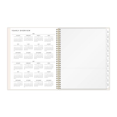 2026 Blue Sky Bespoke Letterpress Cream Hearts 8.5" x 11" Calendar Year Weekly & Monthly Planner, Plastic Cover (156227)