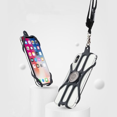 OTM Essentials Black Universal Phone Sling with Lanyard and Ring Grip (OB-A4A)