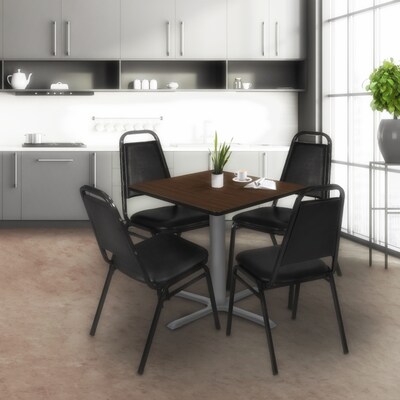 Regency Cain 42 Square X-Base Breakroom Table, Large, Neo Walnut Top/Grey Legs (TB4242NWGY)