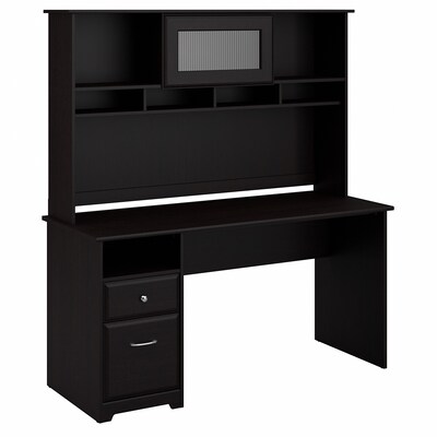 Bush Furniture Cabot 60W Computer Desk with Hutch and Drawers, Espresso Oak (CAB042EPO)