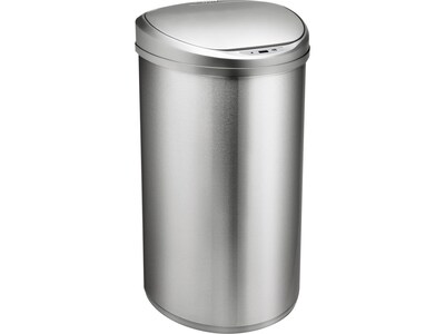 Nine Stars Stainless Steel Sensor Trash Can, 13.2-Gallon, Silver (DZT-50-29SL)