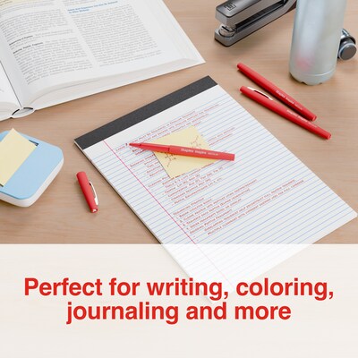 Staples Inspire Felt Tip Pen, Medium Point, 0.7mm, Red Ink, Dozen (ST63328)