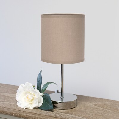 Simple Designs 11.81" LED Table Lamp, Brushed Nickel/Gray (LT2007-GRY-24PK)