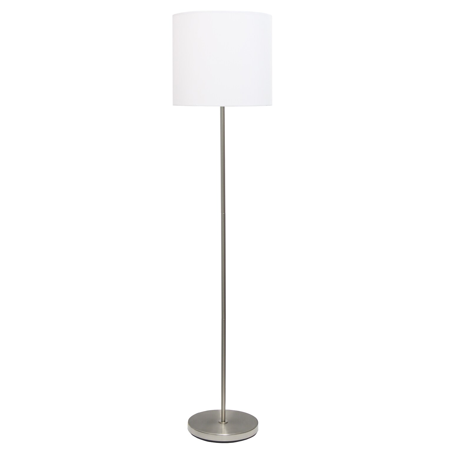 Creekwood Home Vista 57 Contemporary Classic Brushed Nickel Floor Lamp, White Shade (CWF-3005-WH)
