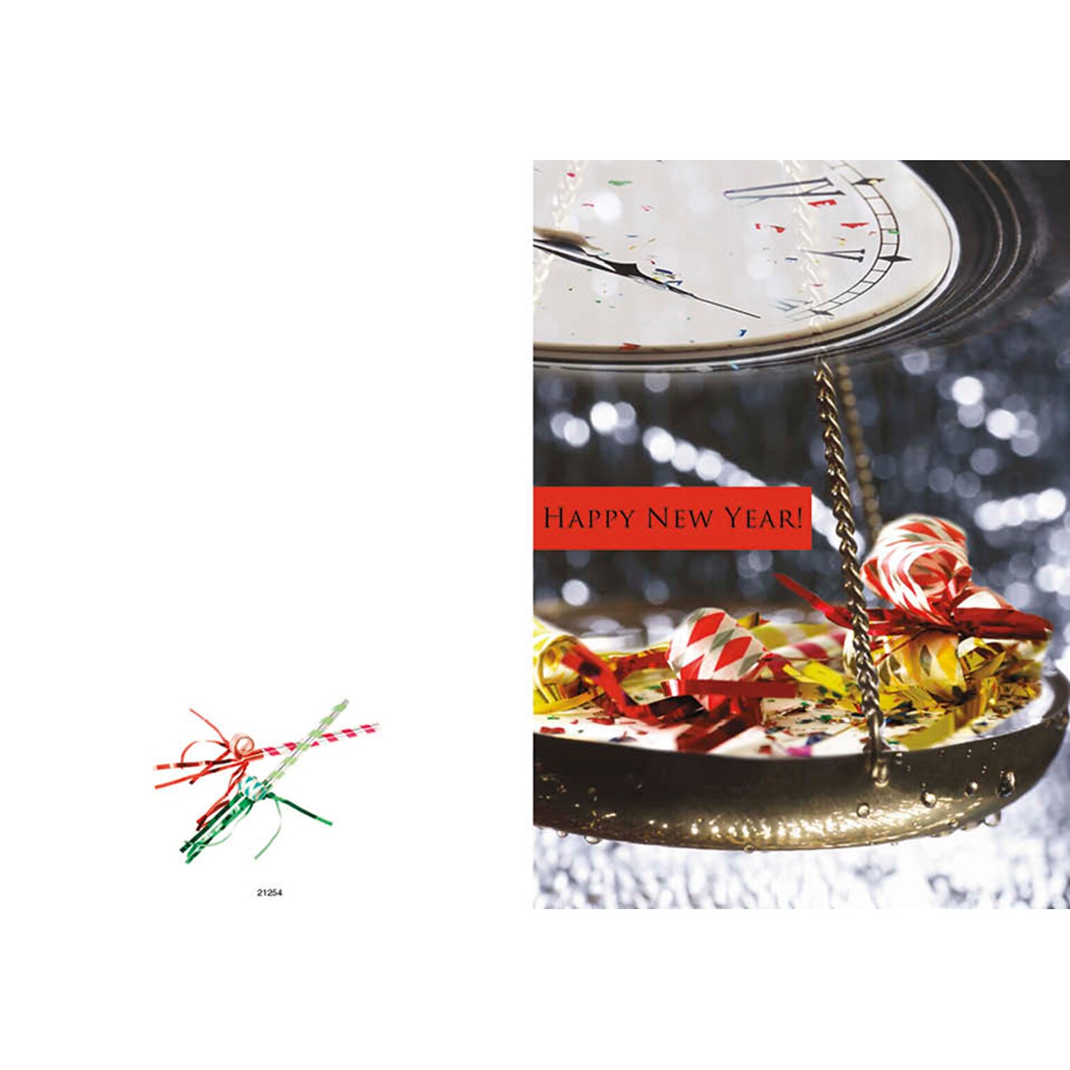 Happy New Year - scale - 7 x 10 scored for folding to 7 x 5, 25 cards w/A7 envelopes per set