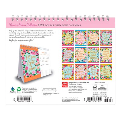 2027 BrownTrout Bonnie Marcus 7.5 x 6 Monthly Wall Calendar, Assorted Colors (9798330713059)