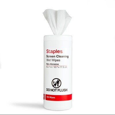 Staples Screen Cleaning Wipes, 100/Tub, 2 Tubs/Pack (ST61848)