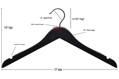 Nahanco Wood Clothes Hangers, Raw Wood, 100/Carton (21517BH)