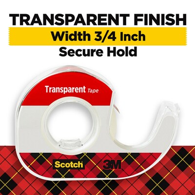 Scotch Transparent Clear Tape Refill, 0.75 x 23.6 yds., 1 Core, Clear, 4 Rolls/Pack (4184)