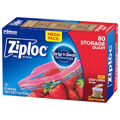 Order Ziploc Slider Quart Storage Bags