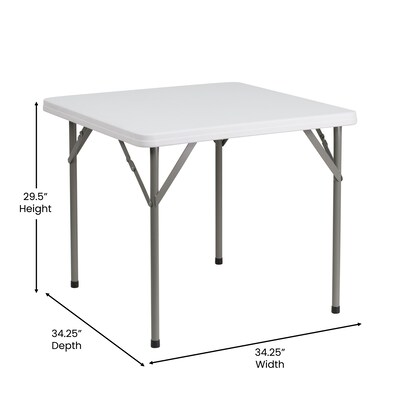 Flash Furniture Elon Folding Table, 34.25" x 34.25", Granite White (DADYCZ86)