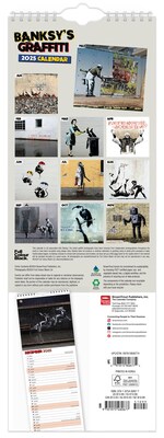 2025 BrownTrout Banksys Graffiti 6.75 x 16.5 Monthly Slimline Wall Calendar (9781975480677)