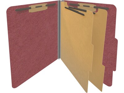 Medical Arts Press Pressboard Classification Folder, 2 Dividers, 2" Expansion, Letter Size, Dark Red, 10/Box