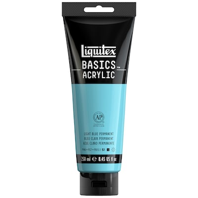 Liquitex BASICS Acrylic Paint Tube, Light Blue Permanent, 250 mL (LIQ4385770)