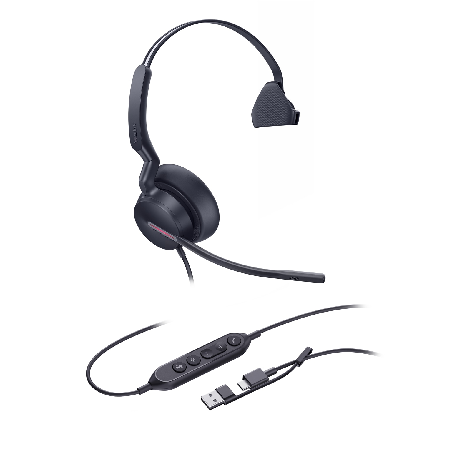 Yealink UH46 Mono Headset, USB-A/USB-C, UC Certified (1308242)
