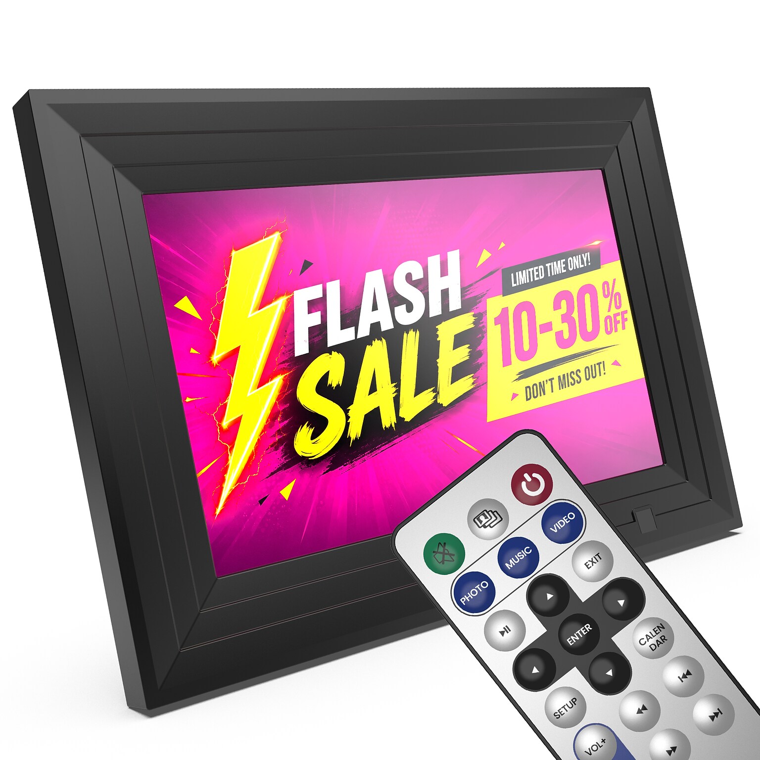 iFab 55P 10.1 Digital Signage Picture Frame for Retail Display, USB and SD Playback, Remote Control, Black (IPF55PBK)