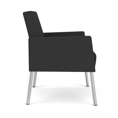 Lesro Mystic Lounge Fabric Guest Chair, Open House Graphite/Silver (ML1101.SSV-01OHGP)