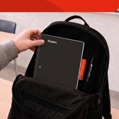 TRU RED 1-Subject Notebook, 8” x 10.5”, College Ruled, 70 Sheets, Black