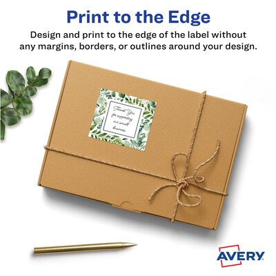 Avery Laser/Inkjet Square Multipurpose Labels, 2" x 2", Matte White, 600 Labels/Box (94107)